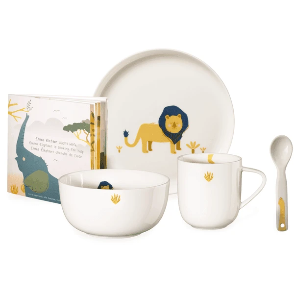ASA Selection Kindergeschirrset 5-teilig Löwe Weiß Glänzend 1 ASA Selection Kindergeschirrset 5-teilig Löwe Weiß Glänzend