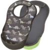 Bibetta Neopren-Lätzchen UltraBib® Dinosaurier/ Warmes Grau, 2 Stück