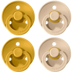 BIBS® Schnuller Colour Mustard / Vanilla 6-18 Monate, 4 Stk.