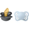 BIBS® Schnuller Couture Iron & Baby Blue Latex 0-6 Monate, 2 Stk.