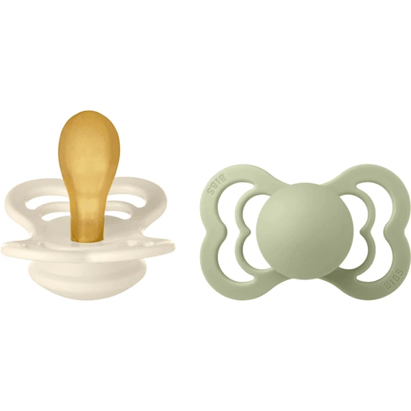 BIBS® Schnuller Supreme Ivory & Sage Latex 6-36 Monate, 2 Stk. 1 BIBS® Schnuller Supreme Ivory & Sage Latex 6-36 Monate, 2 Stk.