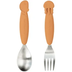 Done By Deer™ Löffel- & Gabelset YummyPlus Sea Friends In Senfgelb