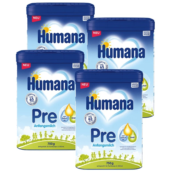 Humana Anfangsmilch Pre 4x 750g Ab Der Geburt 1 Humana Anfangsmilch Pre 4x 750g Ab Der Geburt