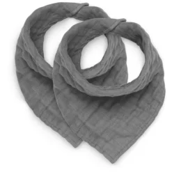 Jollein Lätzchen Bandana Wrinkled Storm Grey 2er Pack