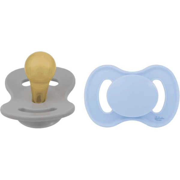 Lullaby Planet Schnuller Rund Aus Latex Gr. 1 In Ice Blue & Misty Grey, 2er Pack 1 Lullaby Planet Schnuller Rund Aus Latex Gr. 1 In Ice Blue & Misty Grey, 2er Pack