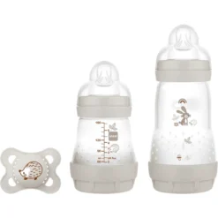 MAM Babyflasche Easy Start Anti Colic-Elements Starter Set S Hase In Grau