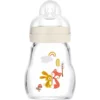 MAM Glasflasche Feel Good Blau 170 Ml Ab 0 Monaten Hase/Fuchs In Beige