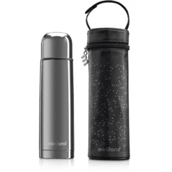 Miniland Deluxe Thermos Thermosflasche Mit Isoliertasche Silber 500ml