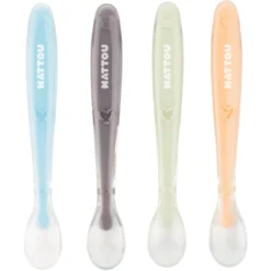 Nattou Silikonset 4 Löffel + Case
