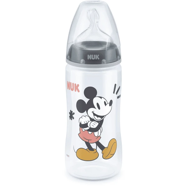 NUK Babyflasche First Choice+ Disney Mickey Mouse 300 Ml, Temperature Control Grau 1 NUK Babyflasche First Choice+ Disney Mickey Mouse 300 Ml, Temperature Control Grau
