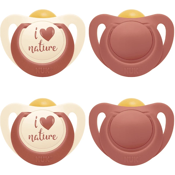 NUK Schnuller For Nature Latex 6-18 Monate, Rot Im 4er-Set 1 NUK Schnuller For Nature Latex 6-18 Monate, Rot Im 4er-Set