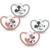 NUK Schnuller Space Disney "Mickey" 18-36 Monate, 4 Stk. In Grau/rot