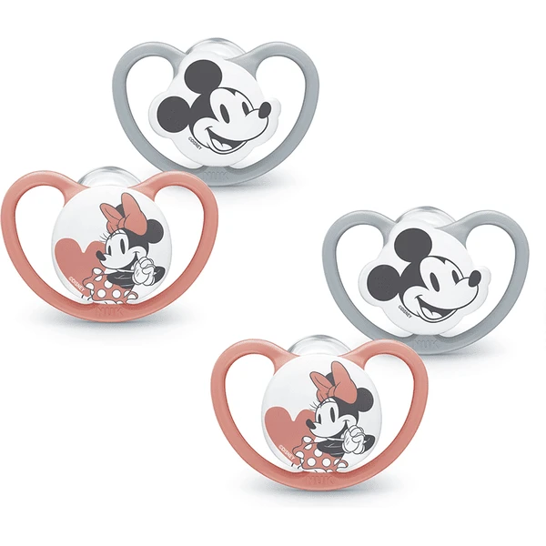NUK Schnuller Space Disney "Mickey" 18-36 Monate, 4 Stk. In Grau/rot 1 NUK Schnuller Space Disney "Mickey" 18-36 Monate, 4 Stk. In Grau/rot