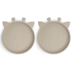 Nuuroo Silikonteller Akila Giraffe 2 Stück, Cobblestone