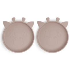 Nuuroo Silikonteller Akila Giraffe 2 Stück, Woodrose