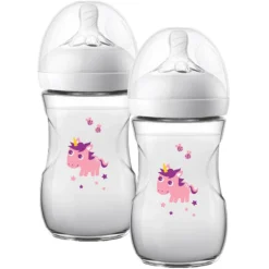 Philips Avent Natural Flasche SCF070/25, 260ml, 2 Stück, Einhorn