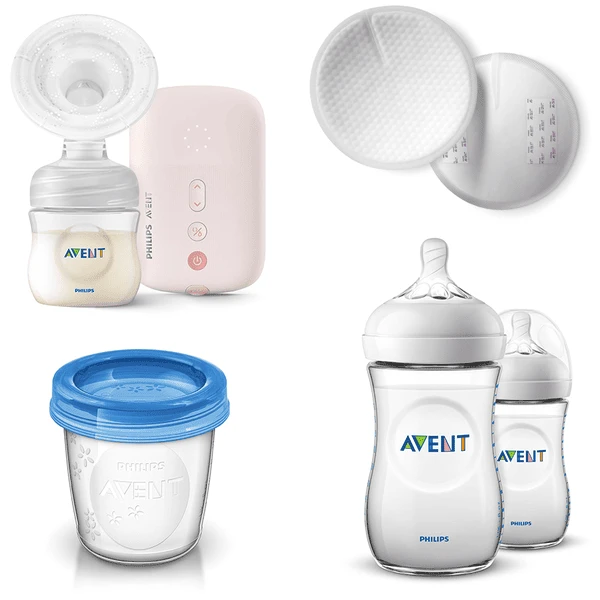Philips Avent Starterset Inklusive Milchpumpe SCF395/11,Einweg-Stilleinlagen SCF254/61, Aufbewahrungssystem SCF618/10, Natural Flasche SCF033/27 1 Philips Avent Starterset Inklusive Milchpumpe SCF395/11,Einweg-Stilleinlagen SCF254/61, Aufbewahrungssystem SCF618/10, Natural Flasche SCF033/27