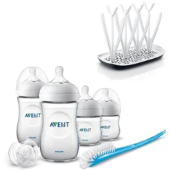 Philips Avent Starterset Mit Babyflaschenset SCD301/01 Naturnah 2.0 Und Trockengestell SCF149/00