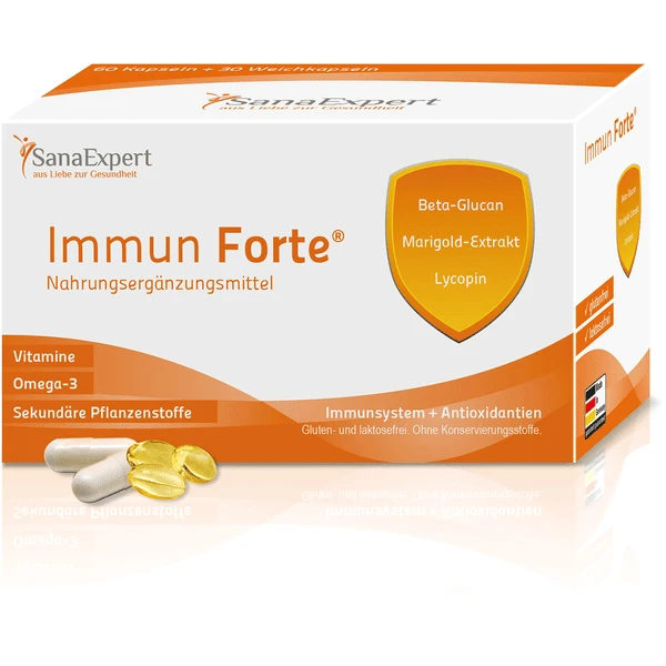 SanaExpert Nahrungsergänzungsmittel Immune Forte Zur Unterstützung Des Immunsystems 1 X Monatspackung á 90 Kapseln 1 SanaExpert Nahrungsergänzungsmittel Immune Forte Zur Unterstützung Des Immunsystems 1 X Monatspackung á 90 Kapseln