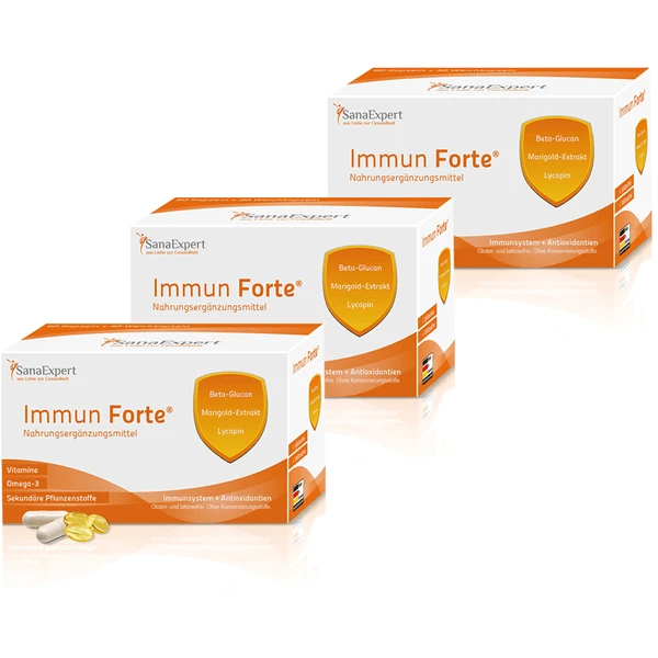 SanaExpert Nahrungsergänzungsmittel Immune Forte Zur Unterstützung Des Immunsystems 3 X Monatspackung á 90 Kapseln