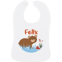 Schnullireich Baby Lätzchen Mit Namen Bär Friends Weiß