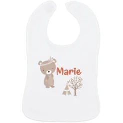 Schnullireich Baby Lätzchen Mit Namen Kleiner Bär Weiß