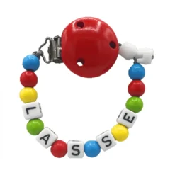 Schnullireich Schnullerkette Mit Namen Kunterbunt Retro Bunt