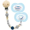 Schnullireich Schnullerkette Mit Namen + MAM Schnuller Daddy 6-18 Mon. Blau