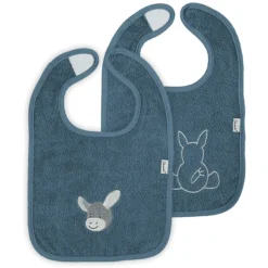 Sterntaler GOTS Klettlätzchen Doppelpack Emmi Graublau