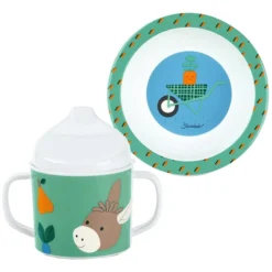 Sterntaler Trinklernbecher & Schalen Set 2er Set Blau-grün