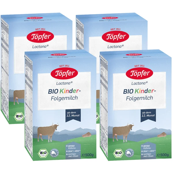 Töpfer Bio Kinder-Folgemilch Lactana 4 X 500 G Ab Dem 12. Monat 1 Töpfer Bio Kinder-Folgemilch Lactana 4 X 500 G Ab Dem 12. Monat
