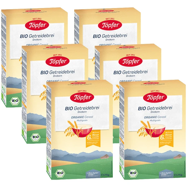 Töpfer Getreidebrei Bio Dreikorn 6x 175 G Nach Dem 6. Monat 1 Töpfer Getreidebrei Bio Dreikorn 6x 175 G Nach Dem 6. Monat